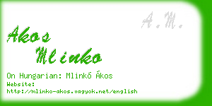 akos mlinko business card