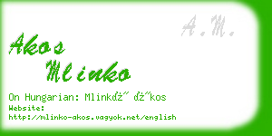 akos mlinko business card